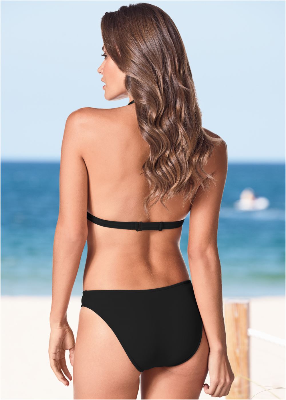 Venus Marilyn Underwire Push-Up Halter Top Bikini - Black Beauty