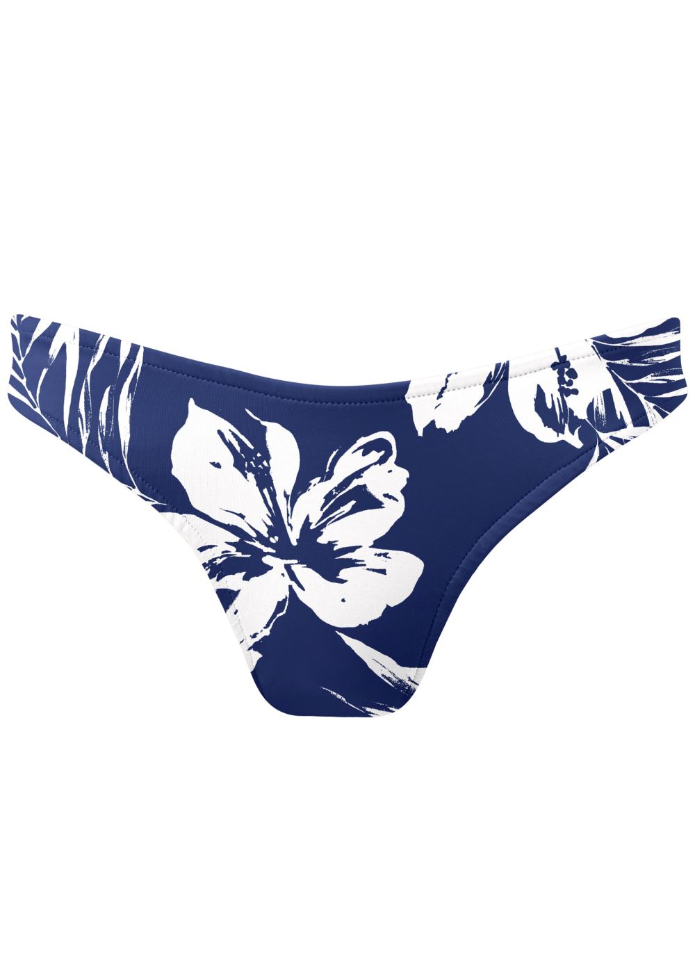Venus Classic Scoop Front Bottom  Bikini - Navy Blue Hibiscus