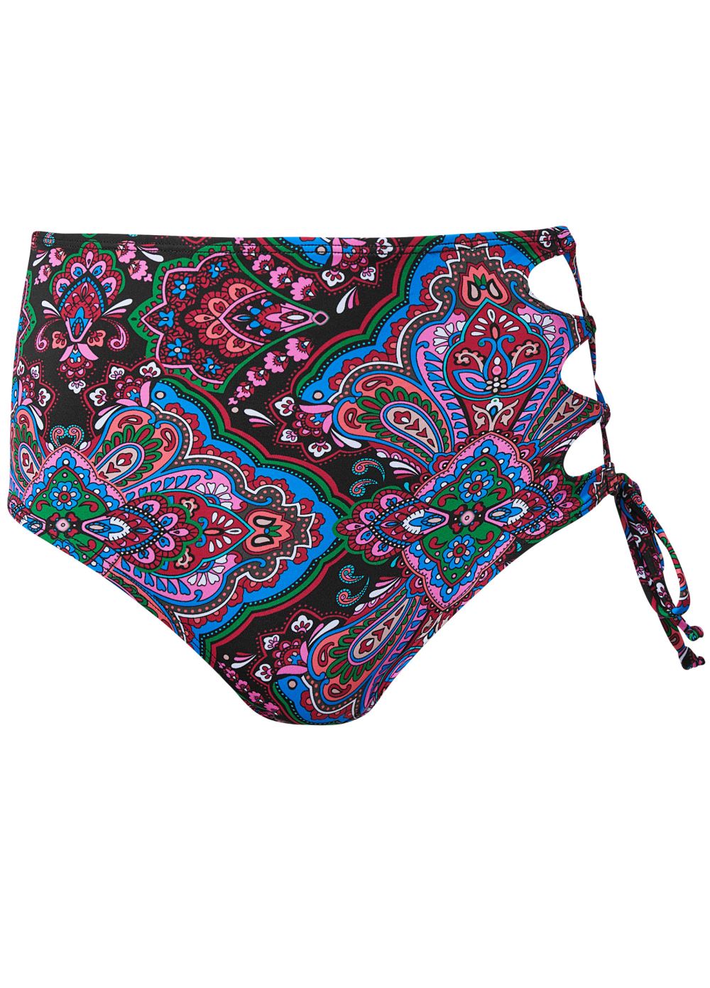Venus Lace-Up Strappy Bottom Bikini - Royal Medallion